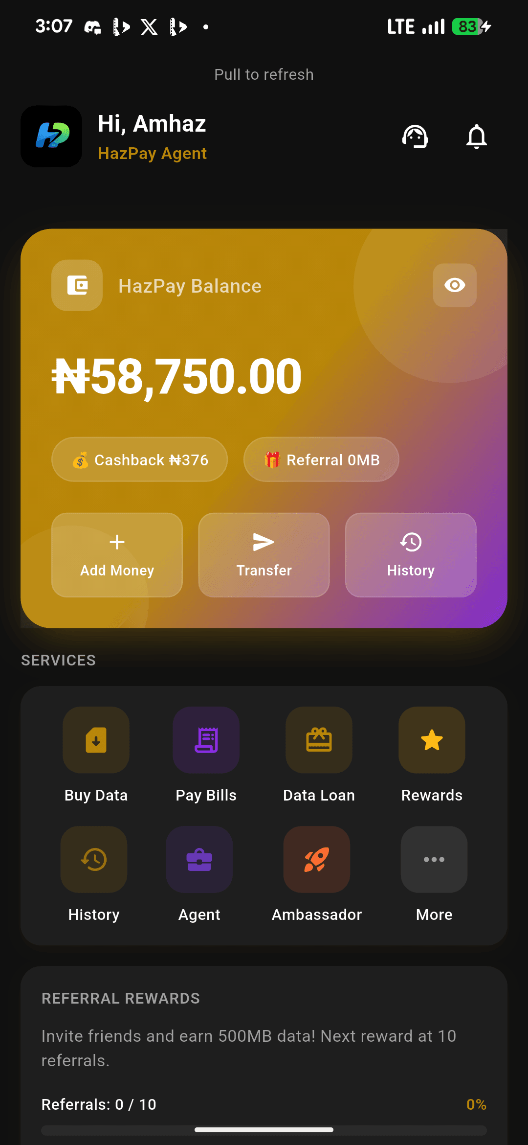 HazPay data loan screenshot